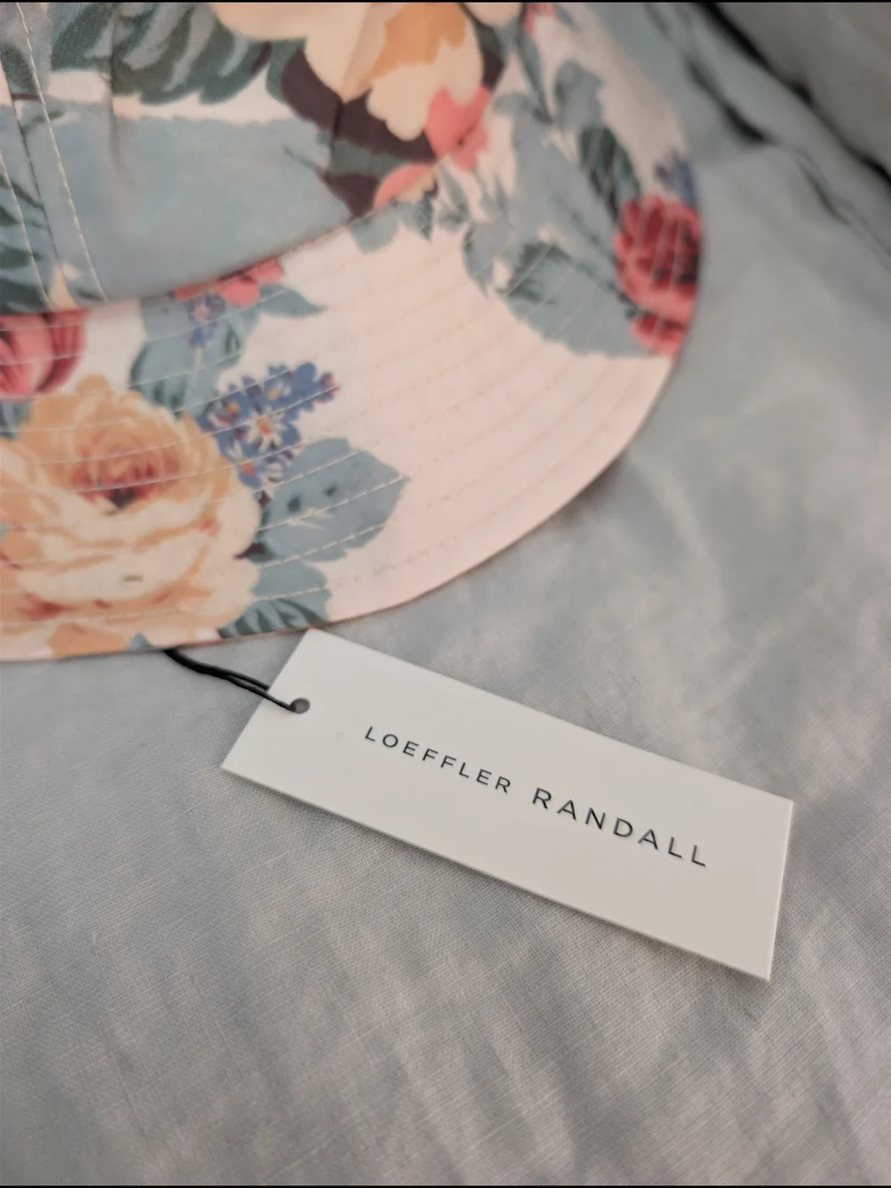 NWT Loeffler Randall Ivy Floral Bucket Hat White O/S